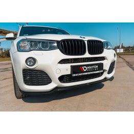 Накладка сплиттер на передний бампер на BMW X3 F25 M-Pack Polift